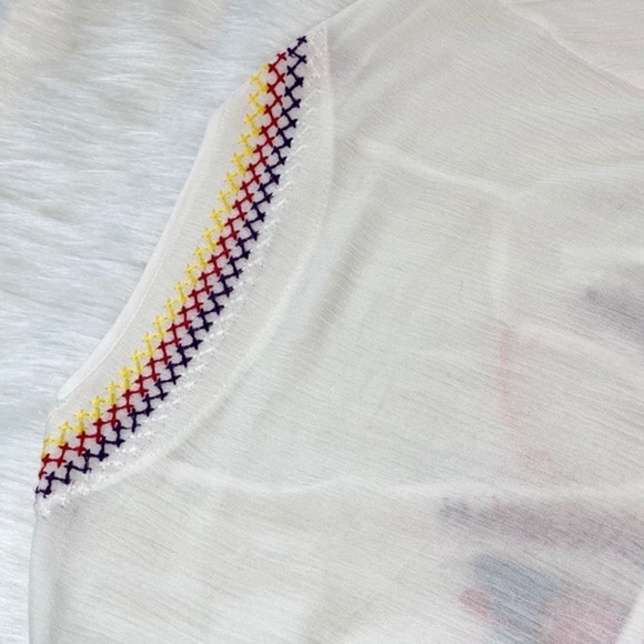 Floral Embroidered Dress Tassels Maxi Kaftan Linen Colorful Boho - Picture 13 of 14